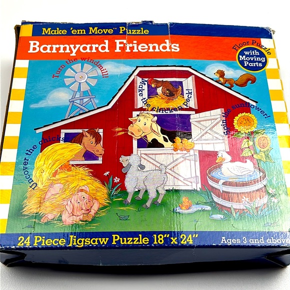Make ‘em Move Barnyard Friends jigsaw floor puzzle - Picture 3 of 9